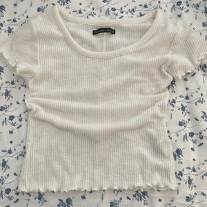 abercrombie and fitch white cropped shirt